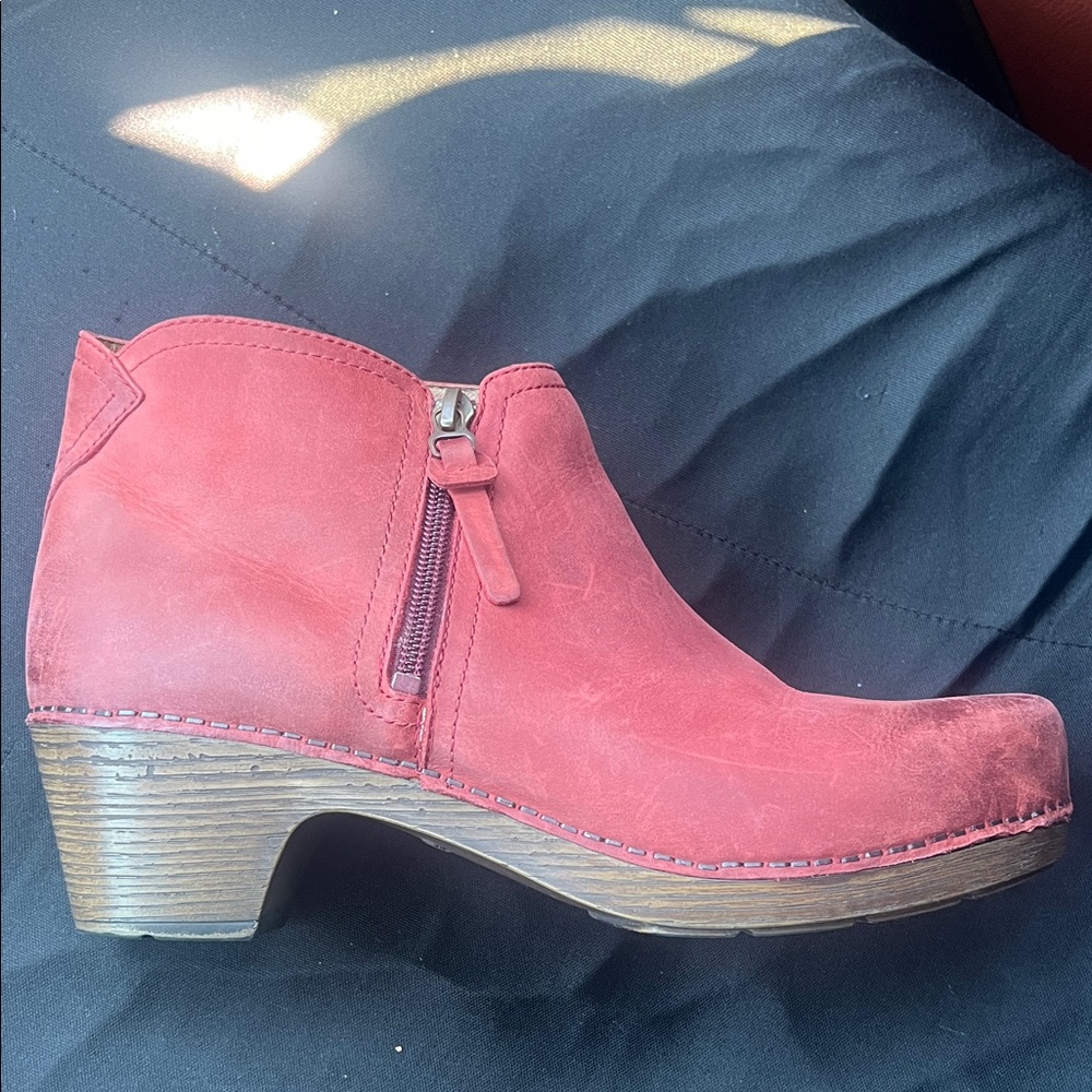 Dansko Red Ankle Booties